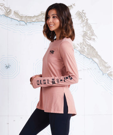 Salty Crew Thrill Seekers Crew Womens Sunshirt - Smokley Rose